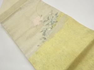 絽花葉模様織出し名古屋帯